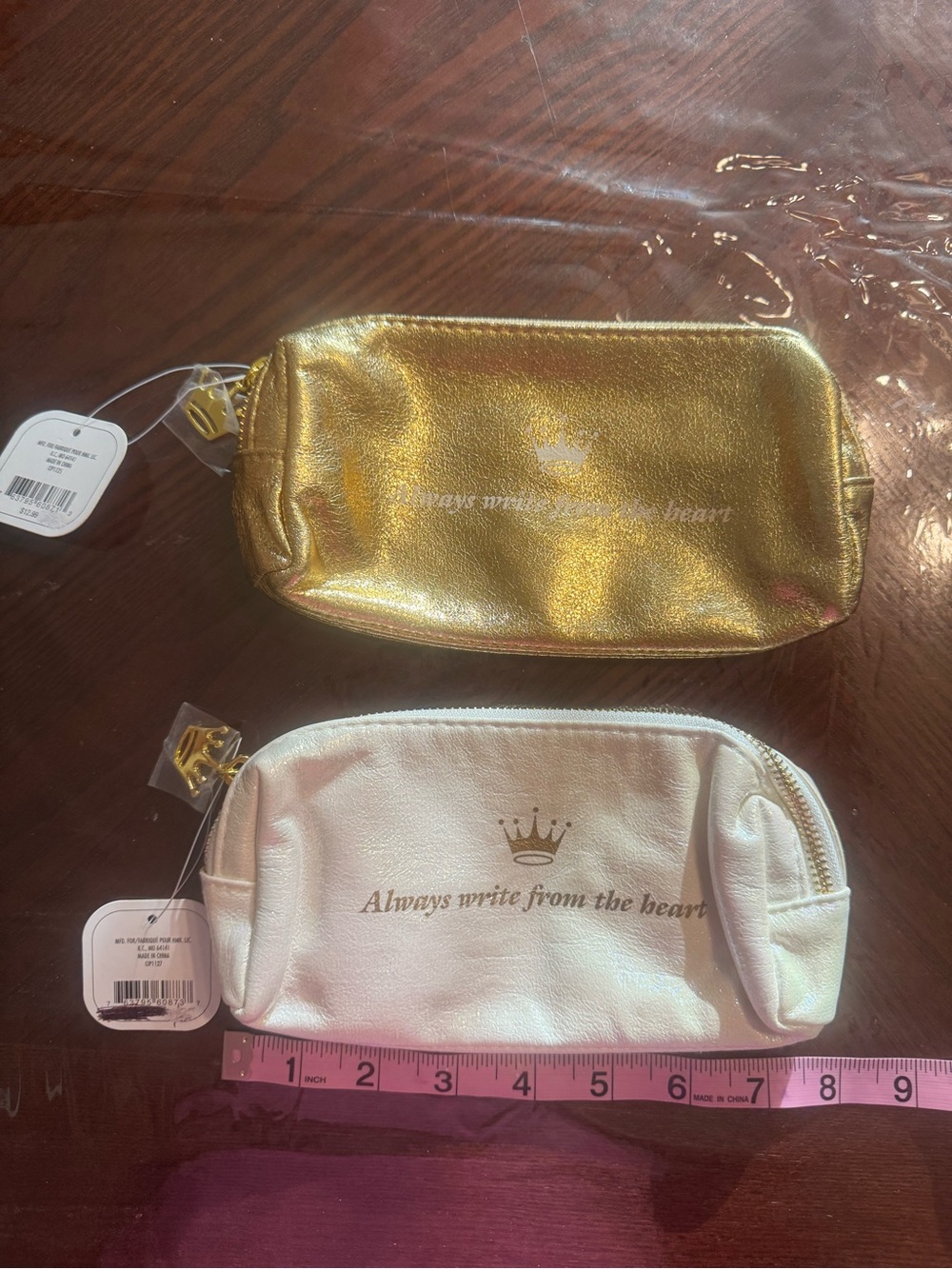 Hallmark Gold & White Cosmetic Pouch Set